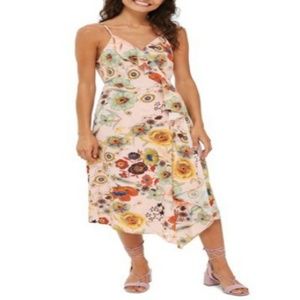 TOPSHOP Star Floral Ruffle Wrap Slipdress size 8